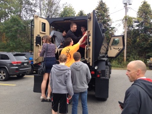 Getting into the SWAT truck. Photo by Shane Fitzgerald