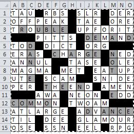 Crossword Puzzle Answers!