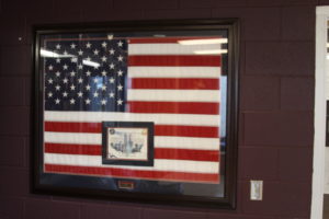 The Class of 2011 donated this flag, flown in Afghanistan on 9/11/2001, to the school and it remains in the front lobby of the high school.