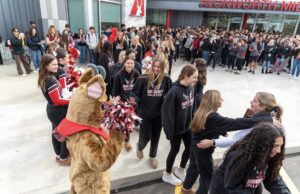 Avonworth students and faculty showed their support for the team during their state send-off. The fire and police department made some noise as they made a lap around the school.